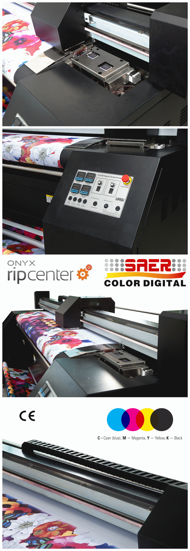 Impresora continua dual de la sublimación del tinte de la fuente de la tinta de CMYK para las banderas de la materia textil 0