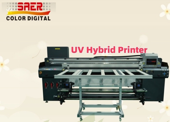 Impresora de inyección de tinta UV híbrida automática de alta velocidad con cama plana y rodillo a rodillo