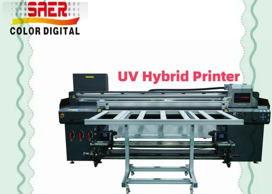 1Impresora UV híbrida de.8m de gran formato de piso plano y rodillo a rodillo Impresora UV de Shanghai Factory