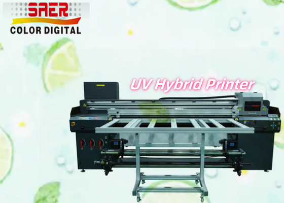 Impresora de inyección de tinta UV híbrida digital automática de nueva condición de rodillo a rodillo e impresora híbrida UV plana