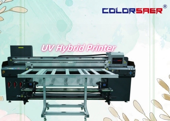 Impresora de impresión digital UV Hybrid PVC Bandera de cuero de gran formato Impresora de inyección de tinta UV Máquina de barniz