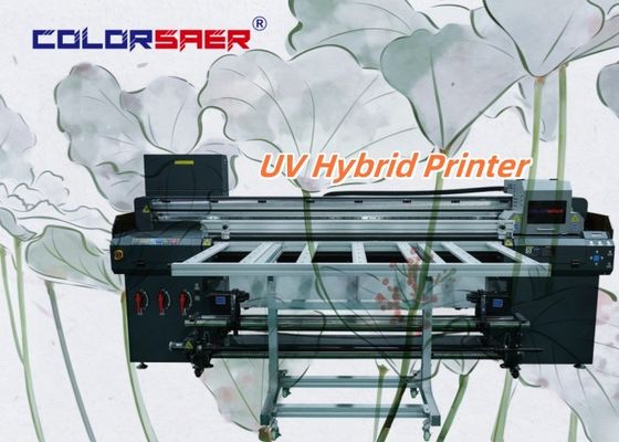 Impresora híbrida UV de 6 pies de ancho y rodillo a rodillo cartel banner pegatina película de techo de gran formato plotter
