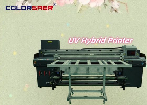 Impresora híbrida de formato grande para el exterior y el interior con rollo UV para el rollo y el piso plano
