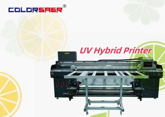 Impresora UV de 6 pies de rodillo a rodillo y impresora UV híbrida de cama plana para cartón, vidrio, pegatinas, pegatinas súper transparentes
