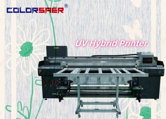 Impresora UV híbrida de cama plana y de rodillo a rodillo para madera de vidrio de metal de cuero de lona de láminas flexibles vinilo