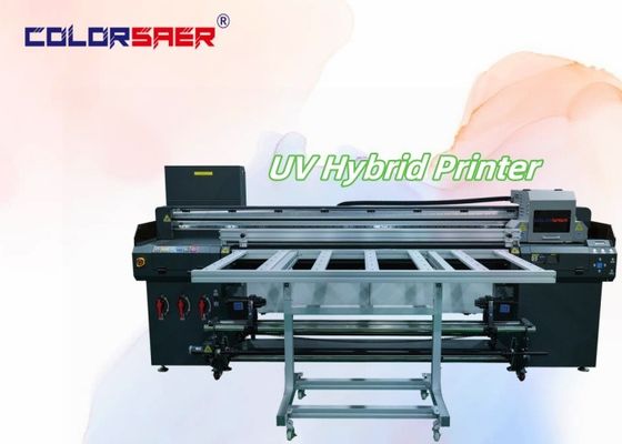 Máquina de impresión de carteles de alta calidad digital de piso plano y rollo a rollo con impresora híbrida UV