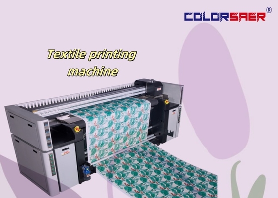 Sistema de impresión textil de rollo a rollo de gran formato con unidad de fijación y sistema de tejido
