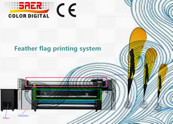 Máquina de impresión textil digital con sistema de impresión de bandera de calentador / sublimación