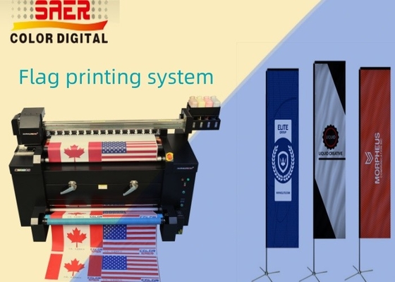 1.2m Sistema de impresión de banderas todo en uno / máquina de impresión de banderas para hacer banderas personalizadas para plumas / lágrimas / banderas de mochila