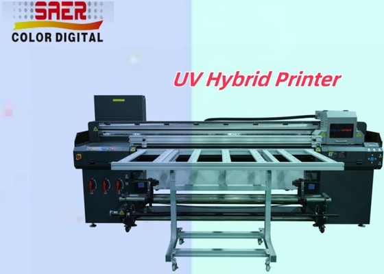 Impresora UV híbrida de rodillo a rodillo y de piso plano Impresora UV directa Impresora híbrida UV grande