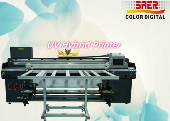 Impresora multifuncional de gran formato automática digital híbrida de inyección de tinta UV de banco plano y rollo a rollo