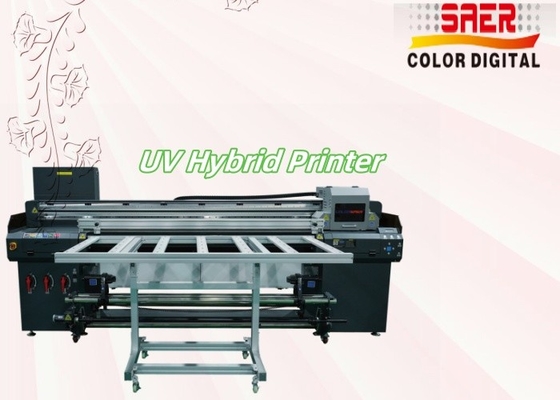 Impresora multifuncional de gran formato automática digital híbrida de inyección de tinta UV de banco plano y rollo a rollo