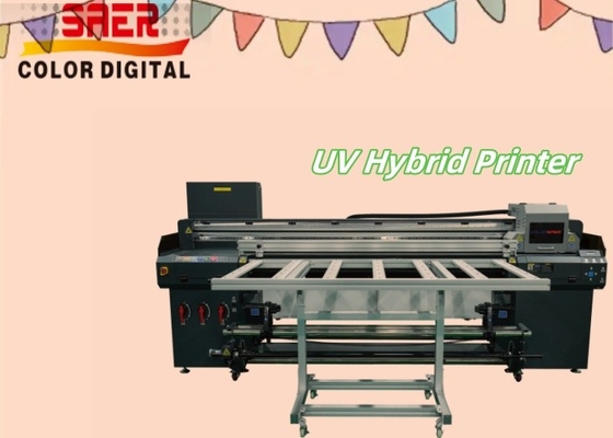 Impresora híbrida de gran formato de UV de interior y exterior de rodillo a rodillo y de cama plana