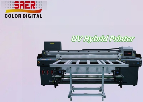 Impresora híbrida de gran formato de UV de interior y exterior de rodillo a rodillo y de cama plana