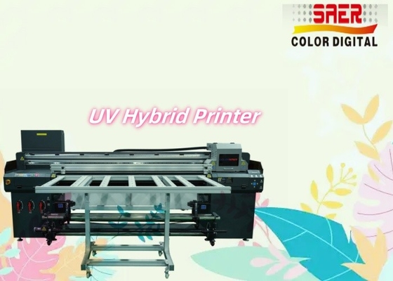 SAER 1.8M Impresora digital híbrida UV de rodillo a rodillo y de piso plano CMYKW