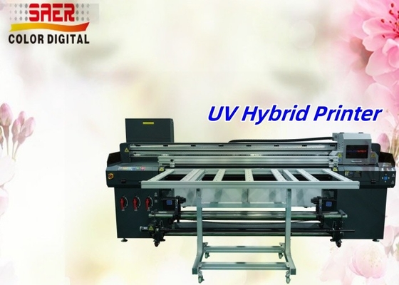 Tinta acrílica CMYK 1.8m Roll To Roll y impresora híbrida UV de piso plano