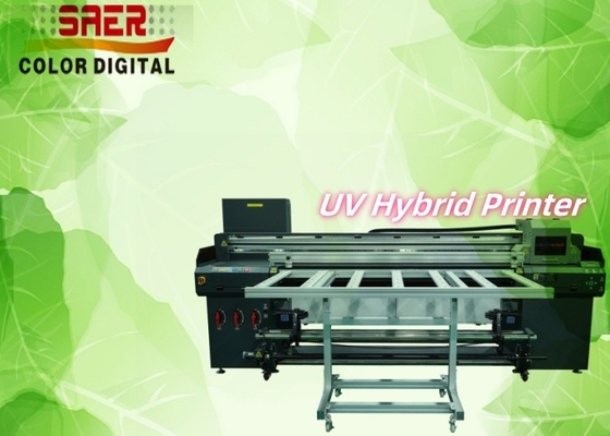 Impresora UV de cama plana y de rodillo a rodillo en papel tapiz de cuero Borad de película de lienzo con alta resolución