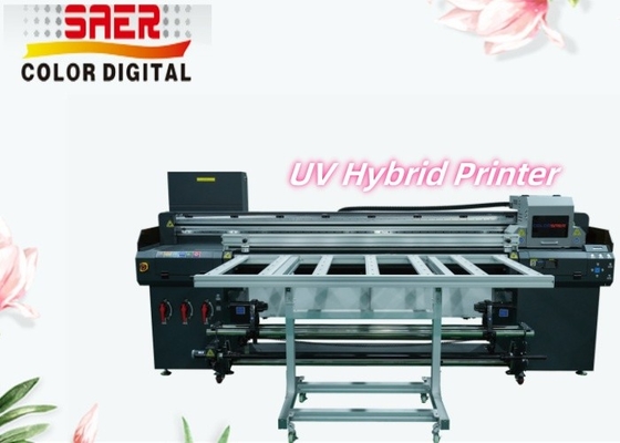 Impresora UV de cama plana y de rodillo a rodillo en papel tapiz de cuero Borad de película de lienzo con alta resolución