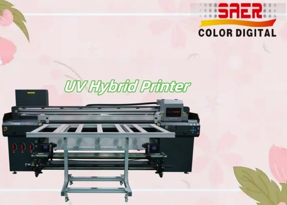 SAER Flatbed And Roll to Roll Máquina de impresión de vidrio de pegatinas UV híbridas