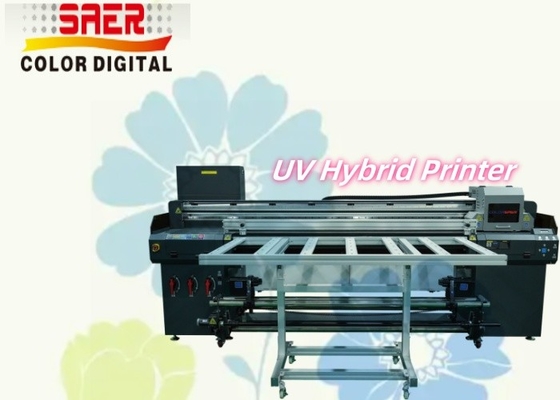 Impresora UV híbrida de alta resolución con piso plano y máquina de impresión UV de rodillo a rodillo