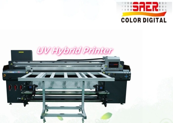 1Impresora UV híbrida de.8m de gran formato de piso plano y rodillo a rodillo Impresora UV de Shanghai Factory