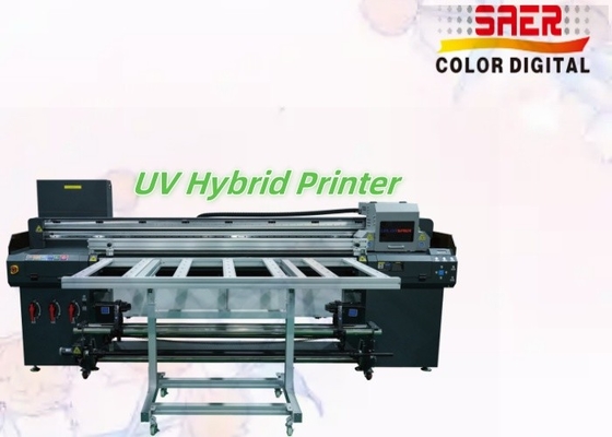 Impresora UV híbrida de 1.8m de alta calidad de piso plano y rollo a rollo Impresora UV para publicidad