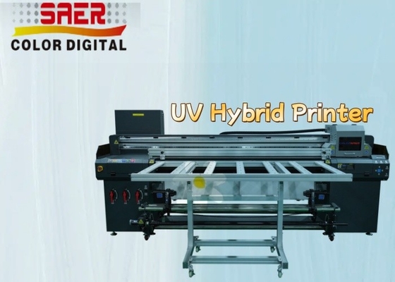 Flatbed y Roll To Roll UV híbrido todo en una impresora máquina de impresión multicolor UV