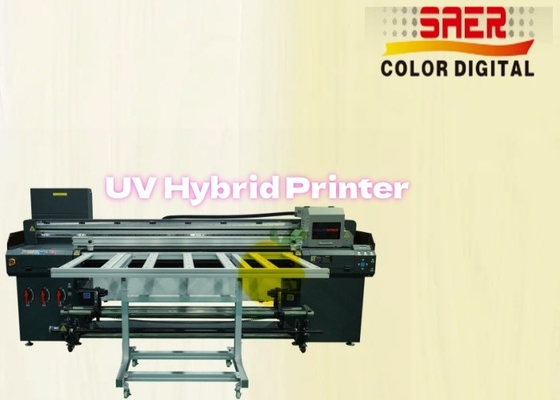 SAER Shanghai Proveedor Impresora híbrida UV CMYKW de piso plano y rodillo a rodillo