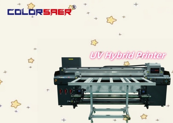 Impresora de inyección de tinta UV híbrida digital automática de nueva condición de rodillo a rodillo e impresora híbrida UV plana