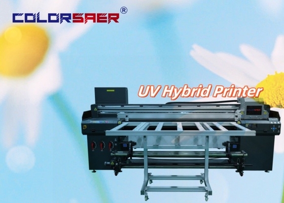 1.8m Máquina de impresión UV de gran formato con piso plano y trazador híbrido UV para rodar todo en uno