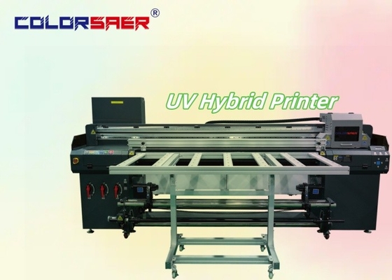 SAER UV Hybrid Digital Printing Plotter Flatbed and Roll to Roll UV Hybrid Inkjet Printer Manufacturing (Impresora de inyección de tinta híbrida UV)