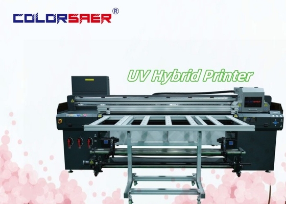 SAER UV Hybrid Digital Printing Plotter Flatbed and Roll to Roll UV Hybrid Inkjet Printer Manufacturing (Impresora de inyección de tinta híbrida UV)