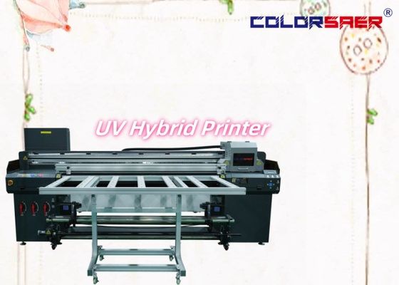 Impresora híbrida UV de gran formato de rollo a rollo y de piso plano Placas y pancartas Mesa de impresión Impresora híbrida UV de 1,8 m