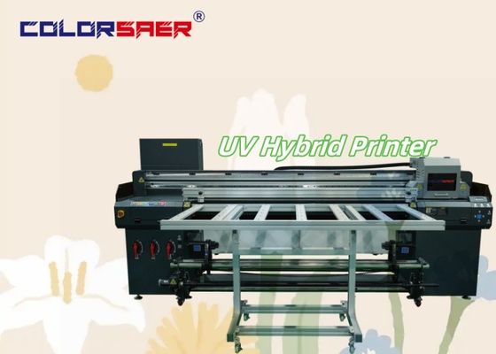 Impresora híbrida UV de gran formato de rollo a rollo y de piso plano Placas y pancartas Mesa de impresión Impresora híbrida UV de 1,8 m