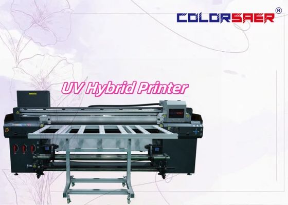 Impresora híbrida UV de gran capacidad de gran formato multifunción de inyección de tinta de tela plana y rollo a rollo