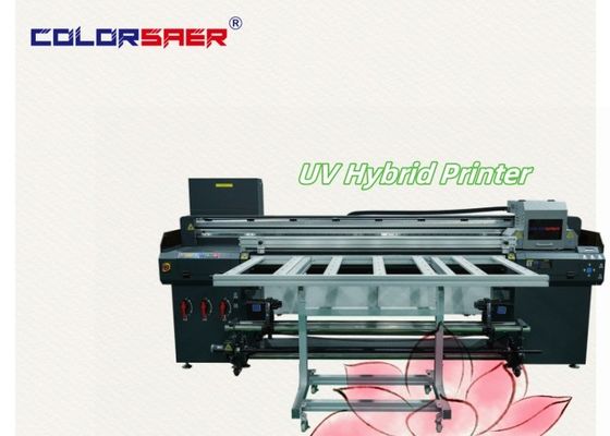 Impresora híbrida UV de gran capacidad de gran formato multifunción de inyección de tinta de tela plana y rollo a rollo