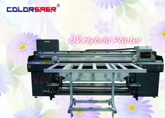 Plotador híbrido UV de alta velocidad automático de cama plana y rodillo para hacer señalización creativa
