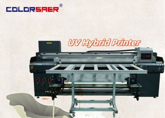 Impresora de formato ancho de 6 pies para rodar con impresora híbrida de UV de cama plana
