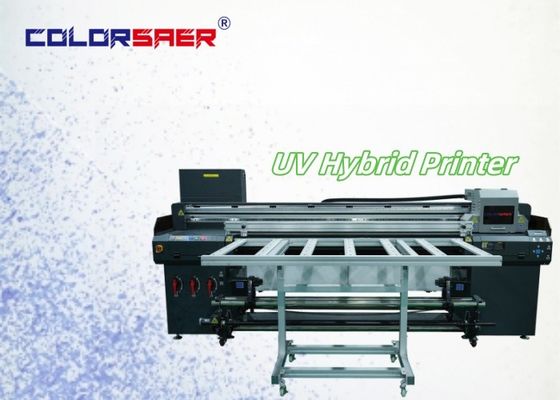 Impresora UV híbrida de cama plana y de rodillo a rodillo para madera de vidrio de metal de cuero de lona de láminas flexibles vinilo