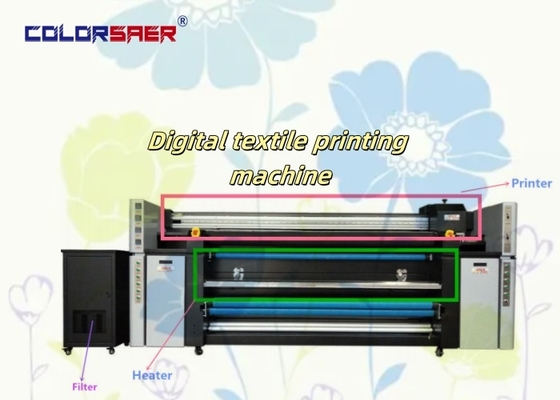 Máquina de impresión textil de sublimación de colorantes digitales de inyección de tinta de 2 m con unidad de calefacción de fijación Sistema de impresión todo en uno