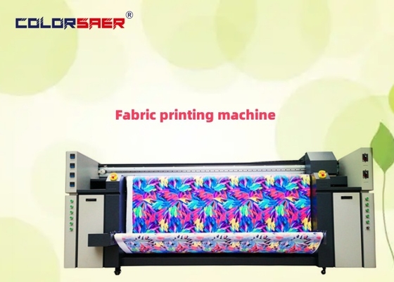Sistema de impresión textil de rollo a rollo de gran formato con unidad de fijación y sistema de tejido